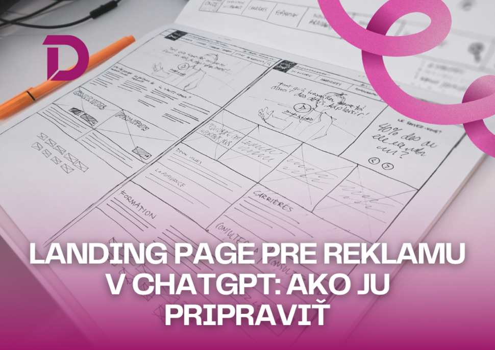 Landing page pre reklamu v ChatGPT: ručne nakreslený návrh webovej stránky